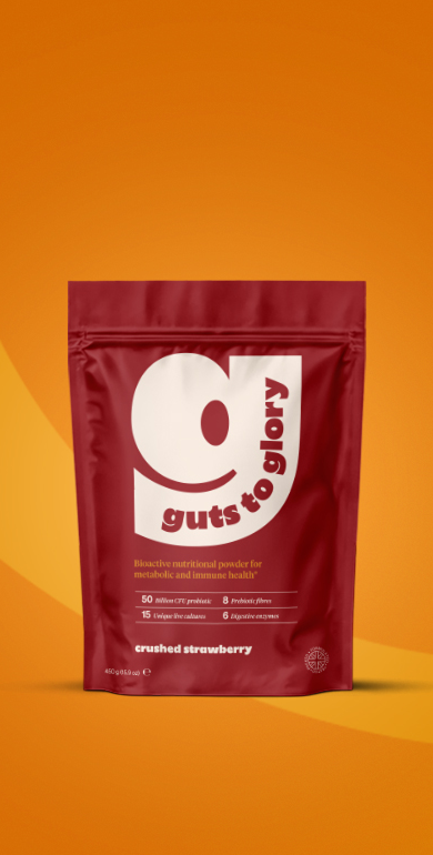 Guts to Glory crushed strawberry pouch